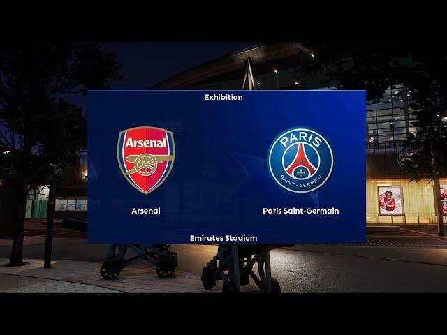 Arsenal vs Paris Saint-Germain | Emirates Stadium | 2024-25 UEFA Champions League | PES 2021