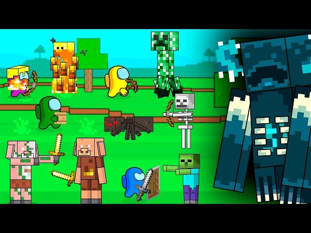 AMONG US vs WARDEN & ZOMBIE in Minecraft | Toonz Animation