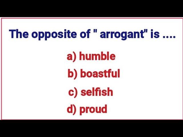 English Opposite Words Quiz ️ Can You Pass This English Test?