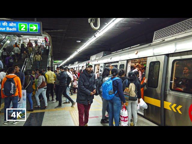 4K UNDERGROUND DELHI METRO STATION TOUR | DILLI HAAT - INA METRO STATION | NEW DELHI, INDIA