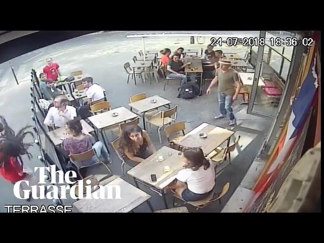 Woman shares footage of assault by street harasser at Paris cafe