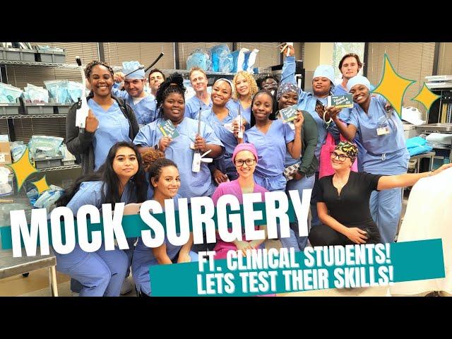 MOCK SURGERY ft CLINICAL STUDENTS! | suture 101, endo staplers, hemostatic agents, bovie generator