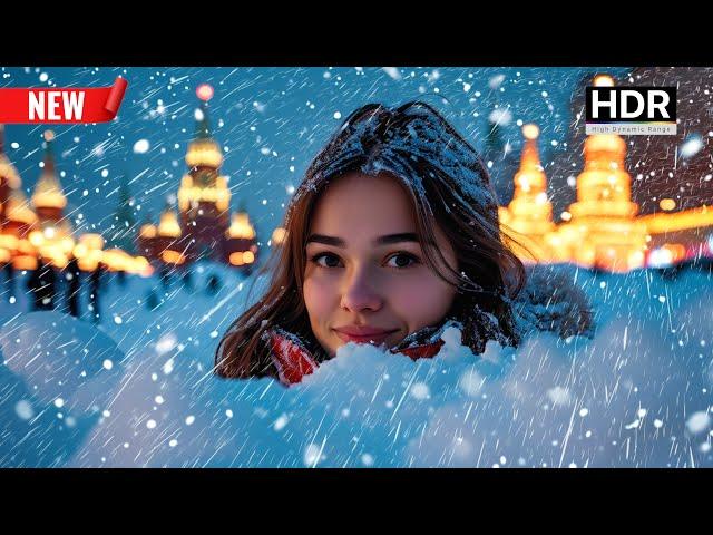 ️ HEAVY SNOWFALL IN RUSSIA 2025! Night winter walk in Moscow - 4K HDR