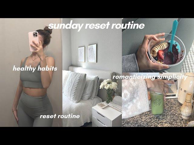 sunday reset routine 🪷 healthy habits, cleaning motivation, groceries + self care ~aesthetic~l