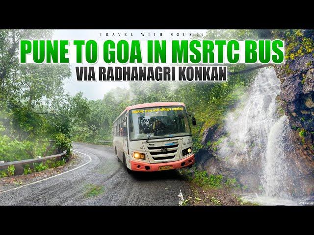 SCENIC MSRTC bus journey in Konkan | PUNE to GOA Cheapest Bus | Hirkani DELUXE Bus