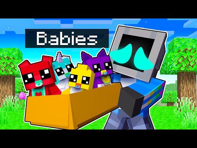 Adopting SMILING CRITTERS BABIES in Minecraft!