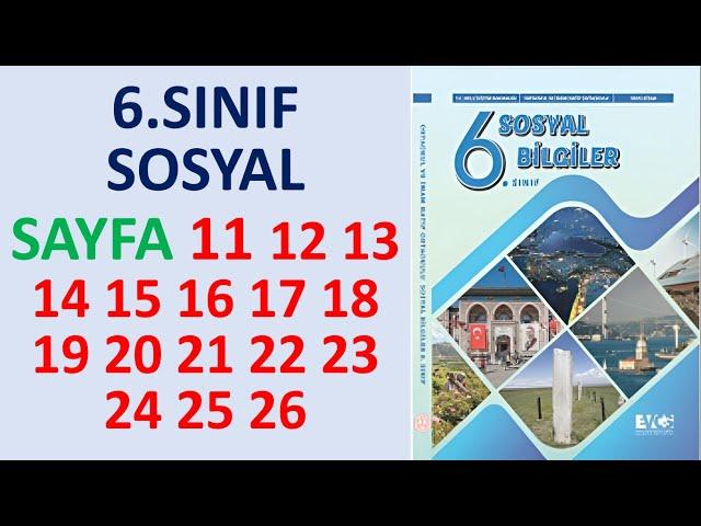 6. Sınıf Sosyal Bilgiler Ders Kitabı Sayfa  11 12 13 14 15 16  17 18 19 20 21 22 23 24 25 26 Cevap