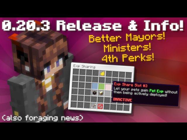 Skyblock 0.20.3 Release! Better Mayors! Foraging News! Nucleus RNG + More! (Hypixel Skyblock News)