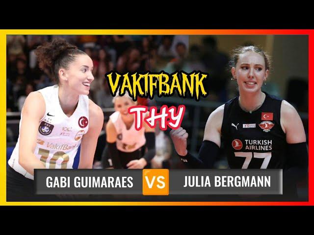 Gabi guimaraes x Julia Bergmann | Vakifbank vs THY | Turkish Volleyball League 2023/24