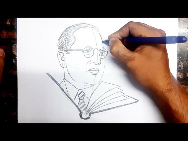 How to Draw Dr. Baba saheb Ambedkar Drawing // Easy Drawing