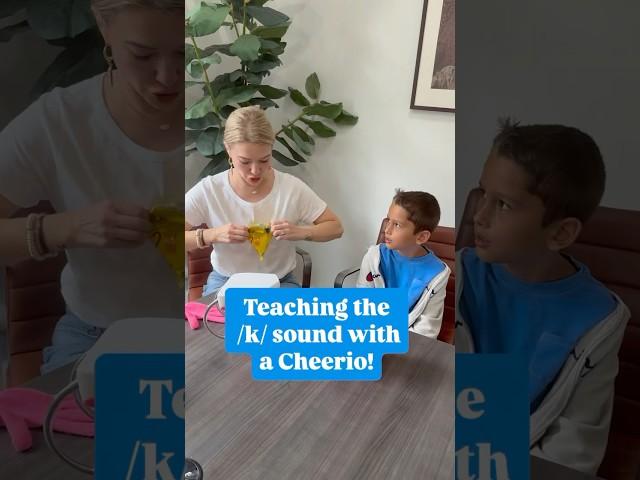 Teaching the K Sound with a Cheerio #speechtherapy