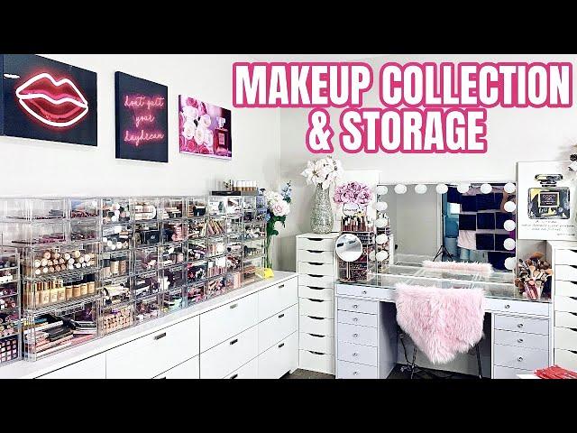 MAKEUP COLLECTION TOUR 2021! MAKEUP COLLECTION ORGANIZATION & STORAGE | KELLY STRACK