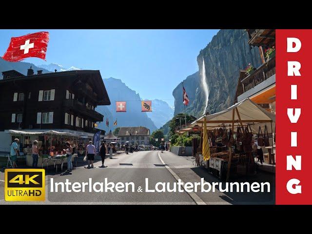 Driving in Switzerland 15: From Beatenberg to Interlaken and Lauterbrunnen | 4K 60fps