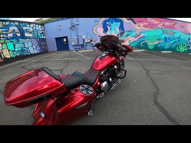 Motorcycle Audio,  Owner built VTX 1800 Custom Bagger.  4600 watt Cicada Audio System