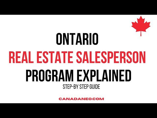 Ontario Real Estate Salesperson Program Explained #RealEstateSalesperson Program #ontariorealestate