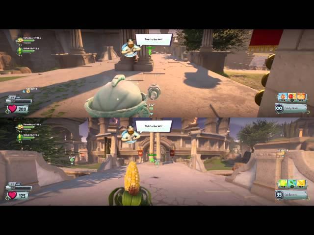 Plants vs Zombies Gw2 -Ps4- --Garden Ops- SPLIT-SCREEN- The Garage