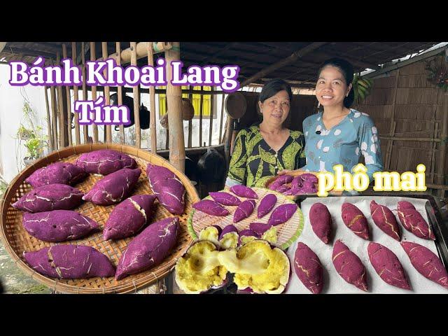 Không ngờ cách làm BÁNH KHOAI LANG TÍM NHÂN PHÔ MAI tan chảy quá dễ mà ngon cỡ này