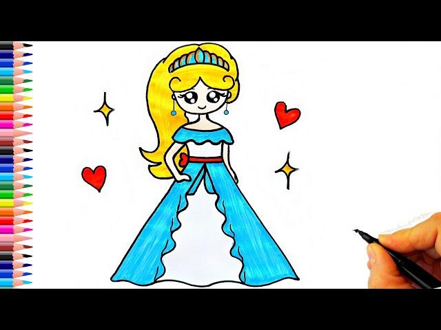 Güzel Prenses Nasıl Çizilir?  Prenses Çizimi - Elsa Çizimi - How To Draw a Princess