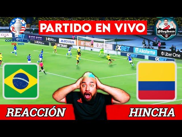 PARTIDAZOBRASIL 1-1 COLOMBIA / 2t EN VIVO COPA AMERICA  2024Reaccion Hincha