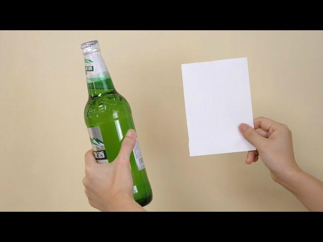 Teach you to open a beer with a piece of paper