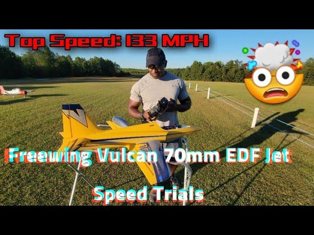 Freewing Vulcan 70mm EDF Jet Speed Trials 133 MPH 