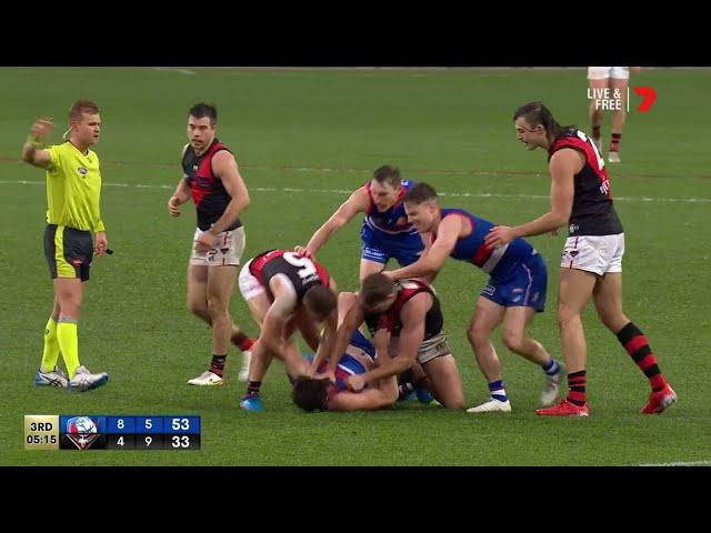 Essendon vs Bulldogs biggest fight. (Reported) first elimination final (2021) (AFL)