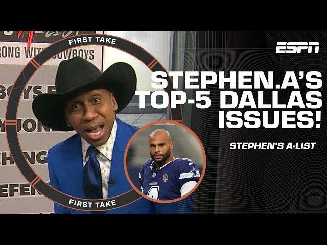 Stephen’s A-list: Top 5️⃣ things WRONG with the Dallas Cowboys!  | First Take