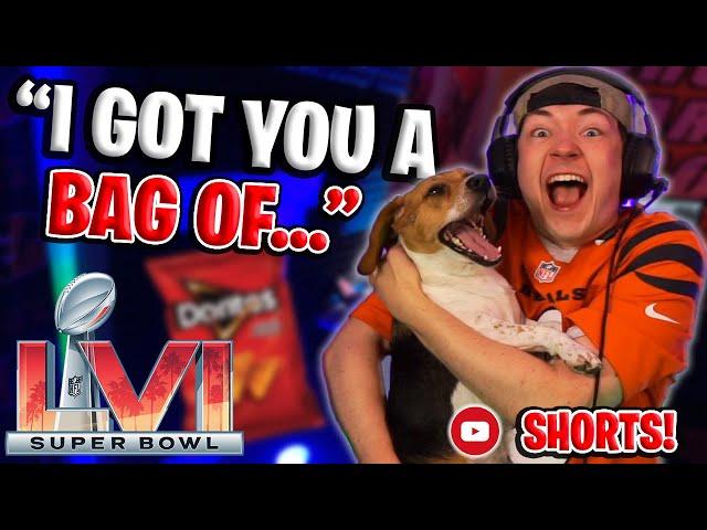 I surprised my dog with the BEST Super Bowl snack of all time... #SHORTS