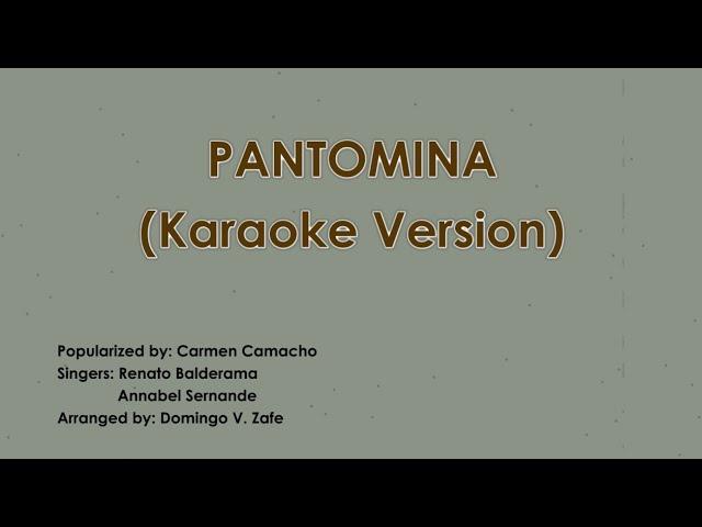 Bicol Song | Pantomina | Renato Balderama and Annabel Sernande | Karaoke