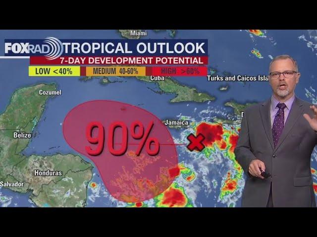 Invest 99L in Caribbean Sea could become name storm, move North | Tropical Weather Forecast