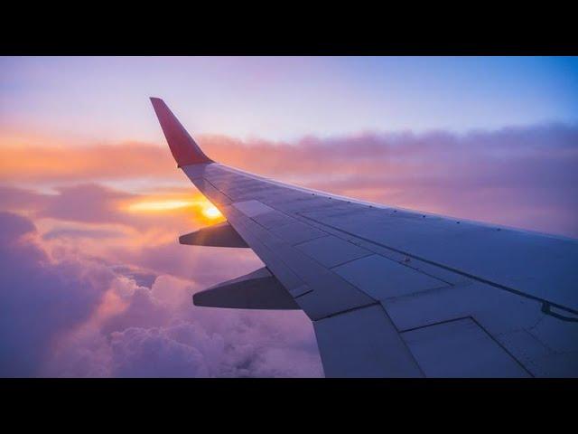 plane window seat view | sun set in flight | #flight #travel #sunset #firstflight #windowseat