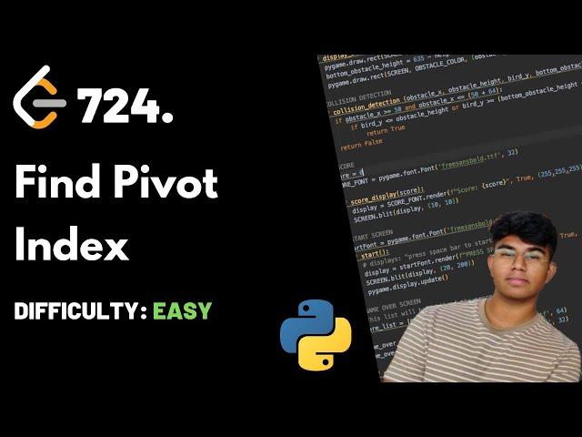 Find Pivot Index | LeetCode 724 | Theory + Python code