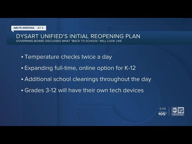 Dysart Unified School District announces reopening plans