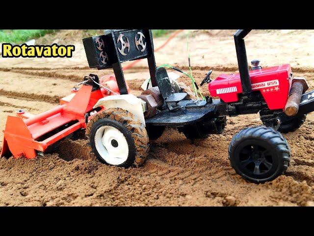 Homemade swaraj 855 with Rotavator|| Tractor with rotary tiller ||