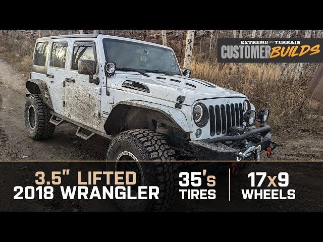 3.5" Lifted Wrangler with DV8 17x9 Wheels & -12mm Offset | ExtremeTerrain Customer Builds