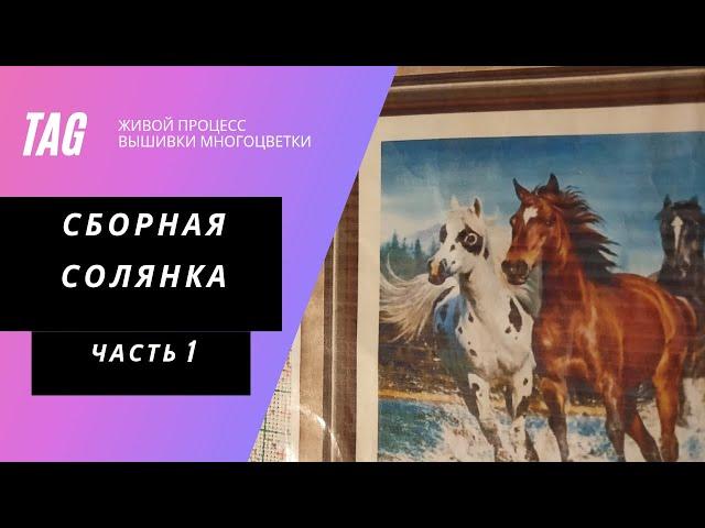 ТЕГ "Сборная солянка" часть 1.  Живой процесс #вышивки #многоцветки