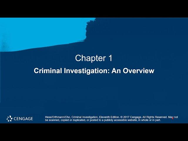 Chapter 01 Lecture on Criminal Investigation An Overview