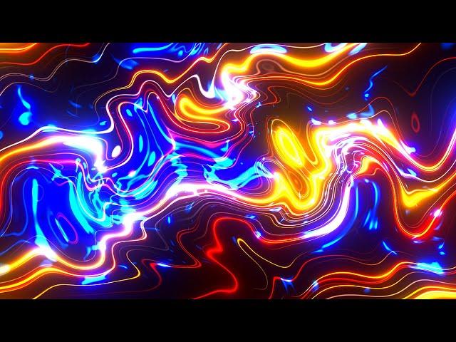 Bright lines and liquid Abstract Blue, Gold, Red Background video | Footage | Screensaver