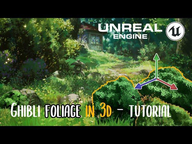 How to Create Ghibli inspired Foliage bushes - File project DOWNLOAD - UE5 and blender tutorial