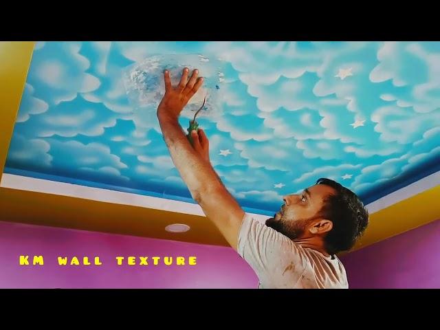 texture design /ceiling cloud design #royaleplaytexture #painting #homedecor by//Km Wall texture