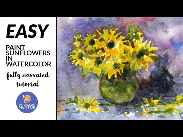 Painting Sunflowers In Watercolour