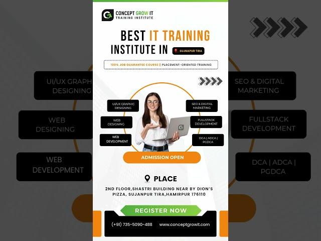 Top Computer Courses in Sujanpur Tira With Concept Grow IT #cgis  #ITTraining #graphicdesigning #seo