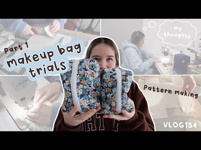 make up bag trials! trialing a bunch of methods and designing my own pattern PART 1 VLOG154