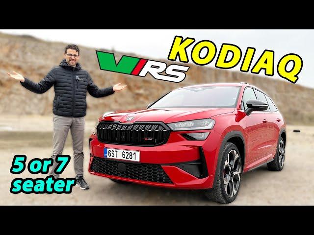 Space + fun? All-new Skoda Kodiaq vRS driving REVIEW 5 vs 7 seater 2025