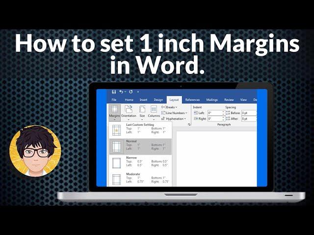 How to set 1 inch Margins in Word?