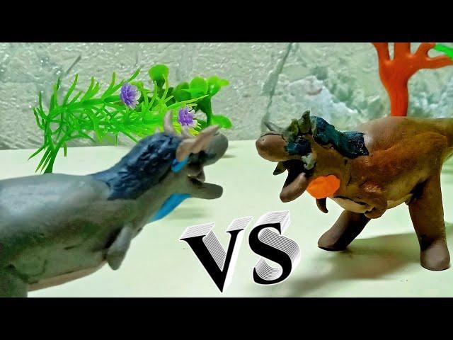 Sarcophaganax vs Therosaurus ( The battle of two kings of Subterramundus ) / Claymotion fight's