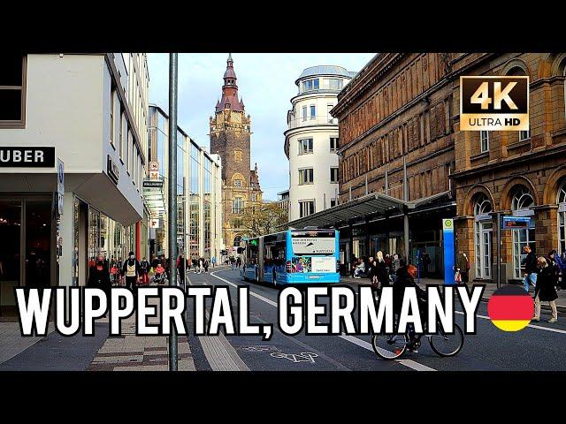 Wuppertal City Germany/Tour in Wuppertal Innenstadt  in Deutschland 4k