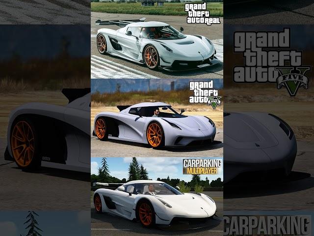 koenigsegg Jesko Real Vs GTA Vs CPM #koenigsegg #jesko #gta #cars #shorts