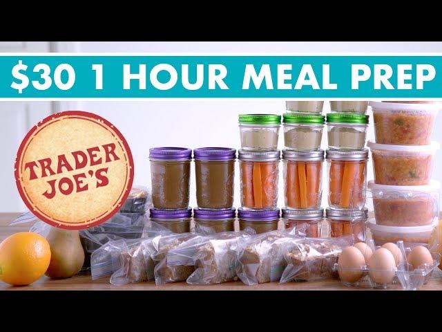 $30 Trader Joe's ONE HOUR Meal Prep Budget Challenge! (Vegetarian) - Mind Over Munch