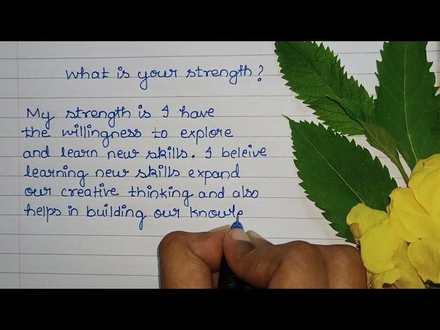 What is your strength ? interview Q & A | Sample answer for fresher | #4